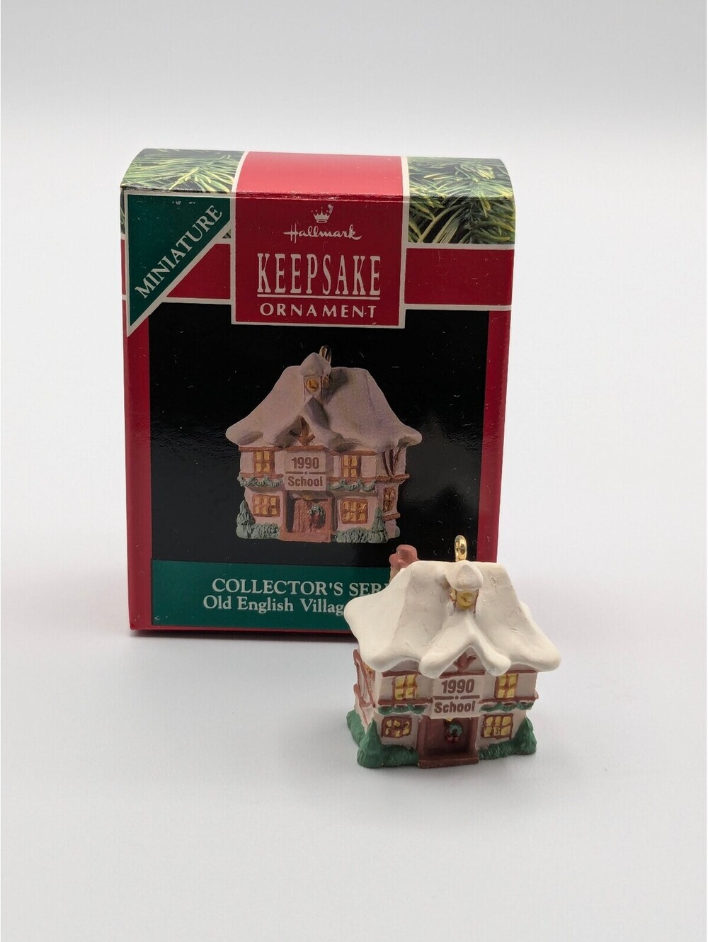 Hallmark Keepsake Old English Village School Miniature 1990, 3rd in Series, New